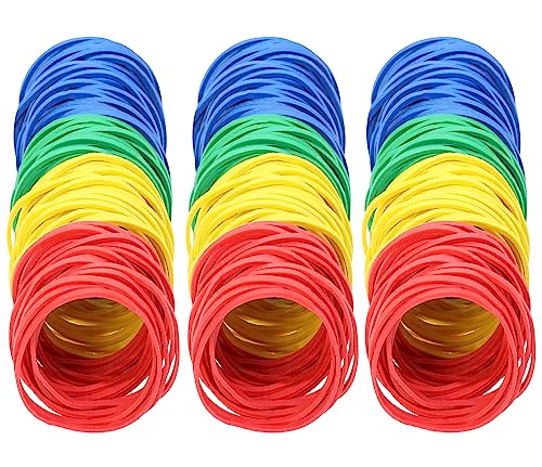 ONLYKXY 300 Stück natürliche Gummibänder, weiche elastische Bänder für Haarzöpfe, Haargummiringe (mehrfarbig, 50 mm) von ONLYKXY