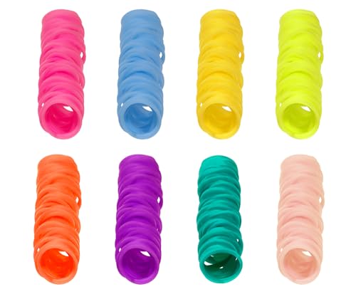 ONLYKXY 400 Stück natürliche Gummibänder, 15 mm, weiche elastische Bänder für Haare, Zöpfe, Mini-Gummiringe (mehrfarbige Farbe) von ONLYKXY