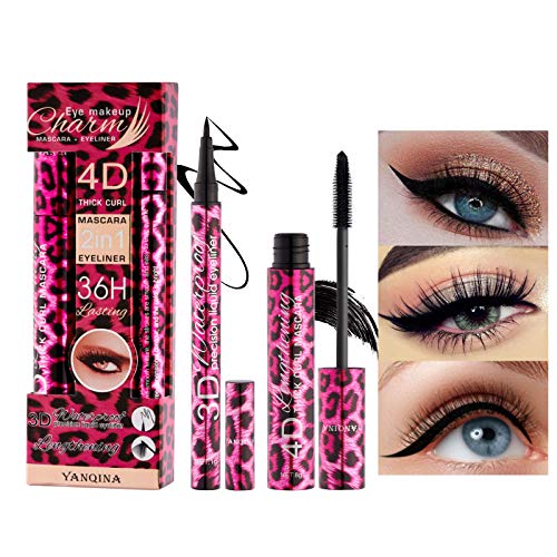 Onlyoily Mascara + Eyeliner Set – Eyelash Black für Augen-Make-up und natürliche Wimpernverlängerung für langanhaltendes Make-up (set) von ONLYOILY