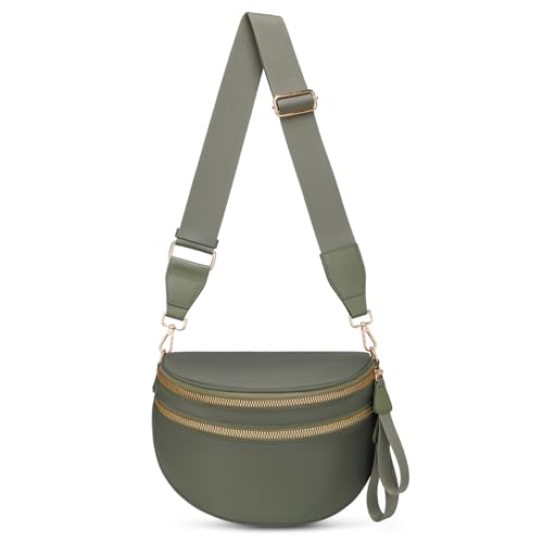Crossbody-Tasche für Damen, große Nylon-Gürteltasche, trendige Bauchtasche, Geldbörsen, Schultertasche mit verstellbarem Riemen, Pink Crossbody-Tasche für Damen, große Nylon-Gürteltasche, trendige Bauchtasche, Geldbörsen, Schultertasche mit verstellbarem Riemen, Pink von ONLYSIEM