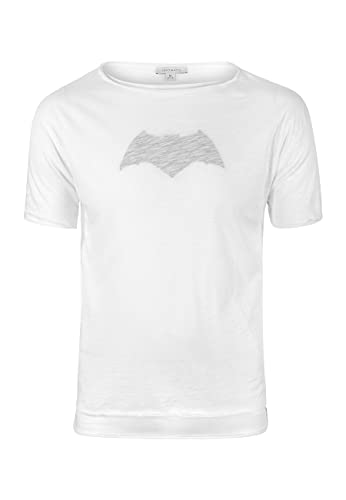 Batman Logo Herren T-Shirt Erwachsenen Männer Kurzarm-Shirt Weiß (L) von ONOMATO!