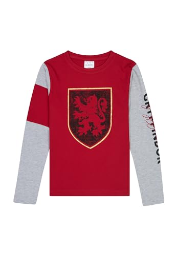 Harry Potter Gryffindor Jungen Langarm-Shirt Kinder Longsleeve Rot, Größe Kids:146-152 von ONOMATO!