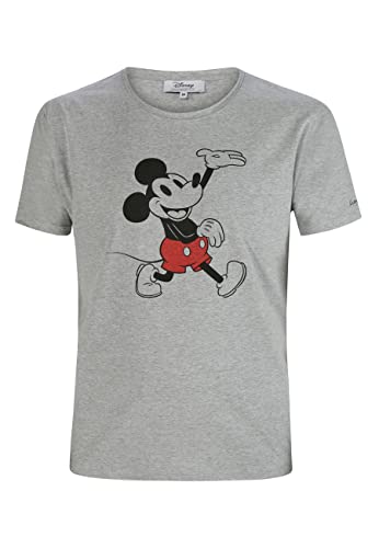 Mickey Mouse Herren T-Shirt Erwachsenen Männer Kurzarm-Shirt Grau (XL) von ONOMATO!