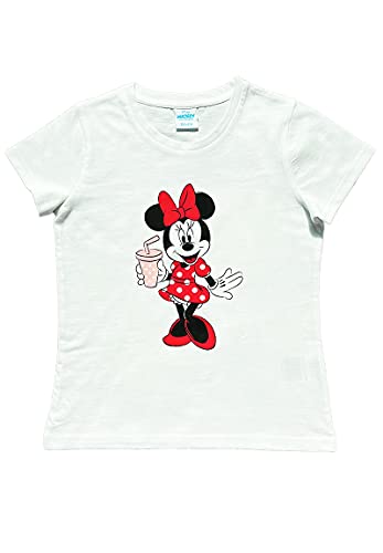 Minnie Mouse Mädchen Kinder T-Shirt Kurzarm Weiß (98-104, 3_Years) von ONOMATO!