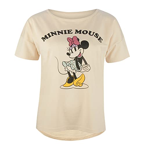 Minnie Mouse T-Shirt Damen Beige Oberteil Kurzarm Cradle to Cradle von ONOMATO!