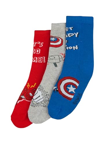 ONOMATO! Avengers Iron Man Captain America Jungen Kinder Socken 3 Paar, Größe:31/34 von ONOMATO!