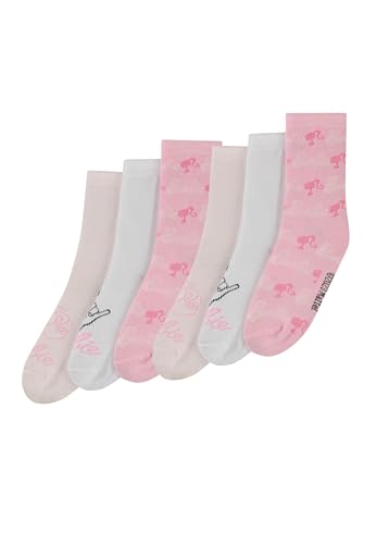 ONOMATO! Socken Kinder, Kindersocken Mädchen, 6 Paar, Lustige Socken für Sandalen Mächen, Geschenk für Mädchen (DE/NL/SE/PL, Numerisch, 35, 38, Regular, Mehrfarbig, Barbie) von ONOMATO!