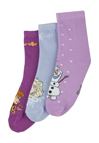 ONOMATO! Socken Frozen - Die Eiskönigin Anna und Elsa Kinder Mädchen Set 3 Paar, Größe:23/26 von ONOMATO!