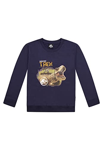 ONOMATO! Jurassic World T-Rex Sweatshirt Pullover Pulli Sweater Dunkel-Blau, Größe Kids:140 von ONOMATO!