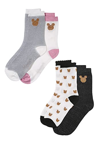 ONOMATO! Mickey Mouse Damen Frauen Strümpfe Socken 4er Pack (as3, numeric, numeric_39, numeric_41, regular, regular, 39-41) von ONOMATO!