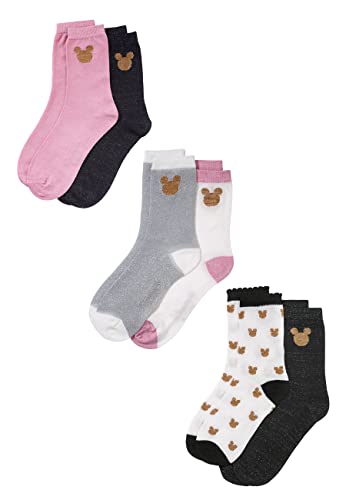 ONOMATO! Mickey Mouse Damen Frauen Strümpfe Socken 6er Pack (as3, numeric, numeric_36, numeric_38, regular, regular, 36-38) von ONOMATO!