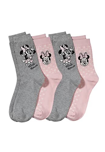 ONOMATO! Minnie Mouse Damen Strümpfe Socken 4er Set, Größe:39/42 von ONOMATO!