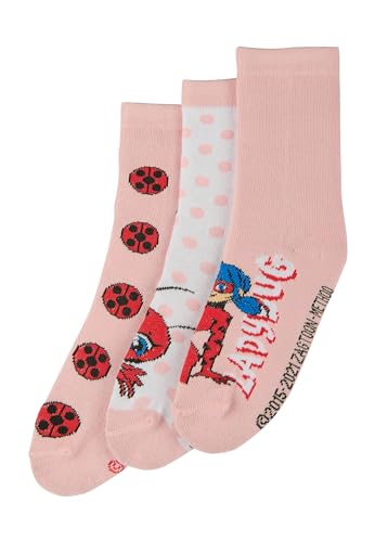 ONOMATO! Miraculous Lady Bug Kinder Mädchen Socken Set 3 Paar, Größe:23/26 von ONOMATO!