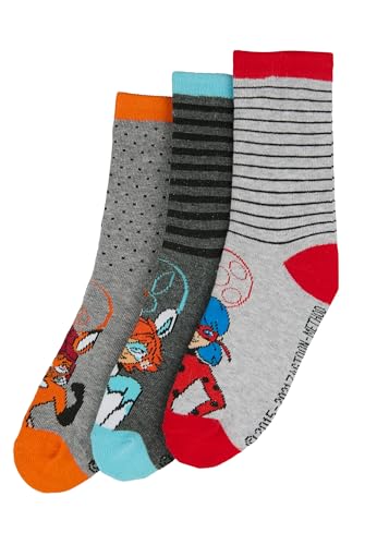 ONOMATO! Miraculous Lady Bug Rena Rouge BunnyX Kinder Mädchen Socken Set 3 Paar, Größe:23/26 von ONOMATO!