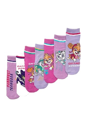 ONOMATO! Paw Patrol Skye Cat Pack Power Kinder Mädchen Seaker-Socken Set 7 Paar (DE/NL/SE/PL, Numerisch, 23, 26, Regular) von ONOMATO!