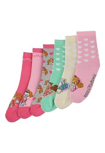 ONOMATO! Socken Kinder, Kindersocken Mädchen, 6 Paar, Lustige Socken für Sandalen Mächen, Geschenk für Mädchen (DE/NL/SE/PL, Numerisch, 23, 26, Regular, Mehrfarbig, Paw Patrol Set 3) von ONOMATO!