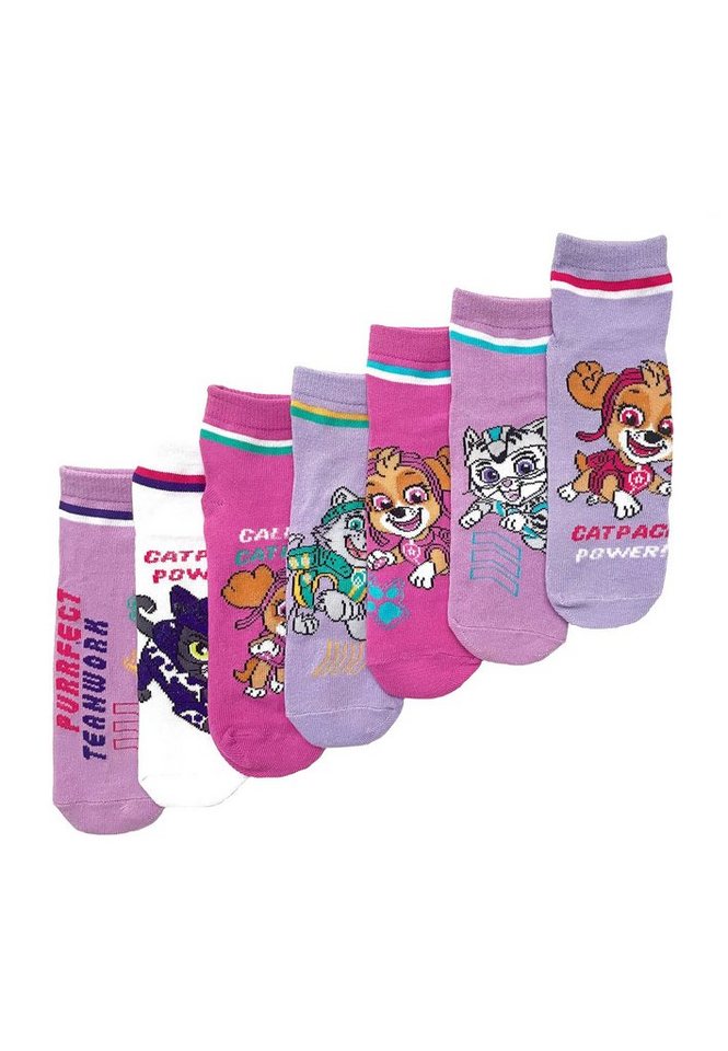 ONOMATO! Sneakersocken Paw Patrol Cat Pack Kinder Mädchen Socken 7er Pack (7-Paar) von ONOMATO!