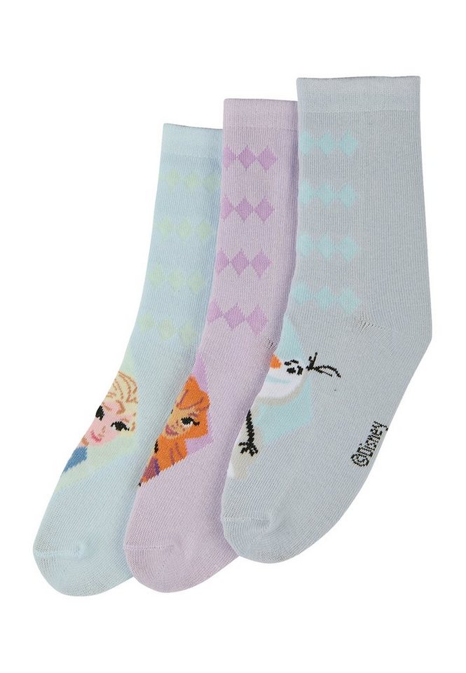 ONOMATO! Socken Frozen - Die Eiskönige Kinder Mädchen Strümpfe Socken 3er Pack (3-Paar) von ONOMATO!