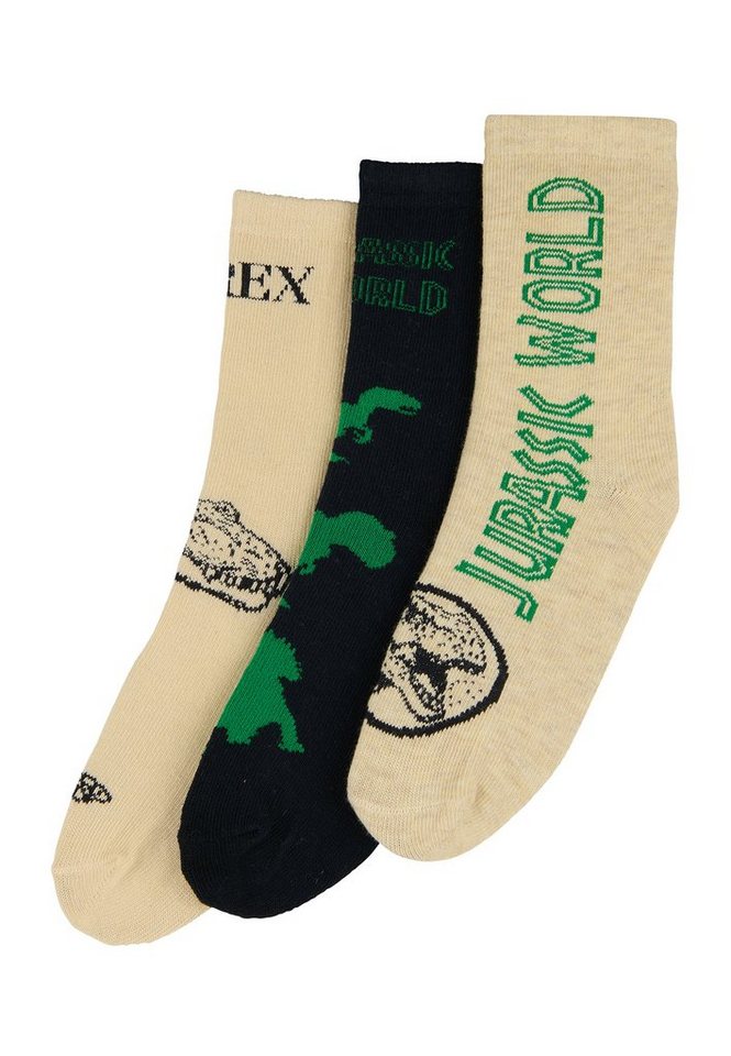 ONOMATO! Socken Jurassic World Kinder Jungen Socken 3er Pack (3-Paar) von ONOMATO!