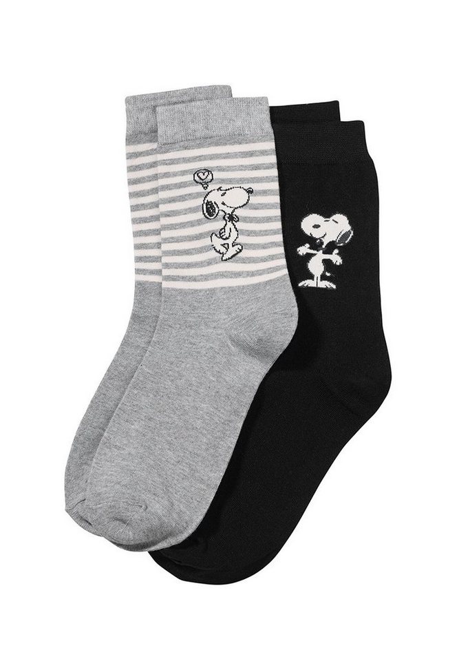 ONOMATO! Socken Peanuts Snoopy Damen Strümpfe Socken 2er Pack (2-Paar) von ONOMATO!