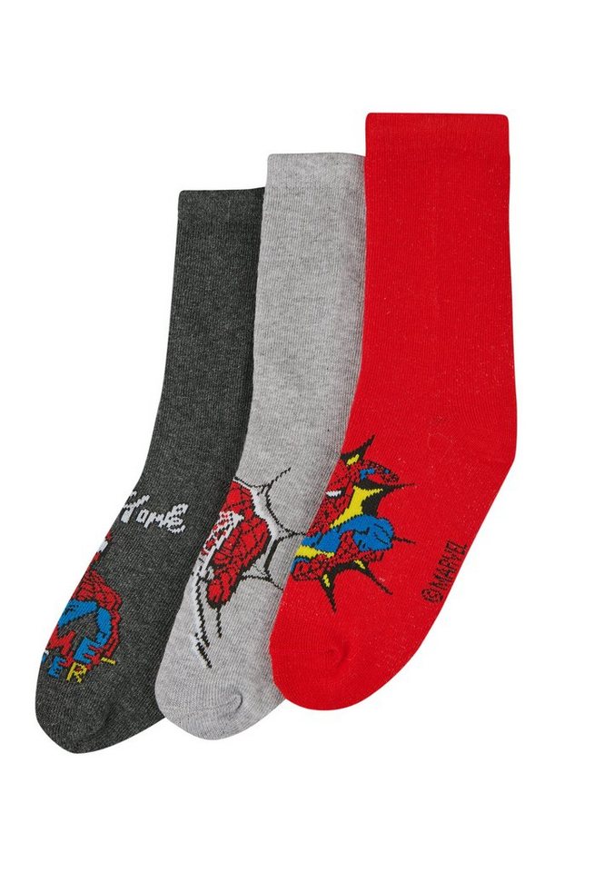 ONOMATO! Socken Spider-Man Kinder Jungen Socken 3er Pack (3-Paar) von ONOMATO!