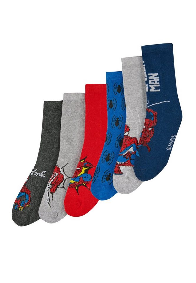 ONOMATO! Socken Spider-Man Kinder Jungen Socken 6er Pack (6-Paar) von ONOMATO!