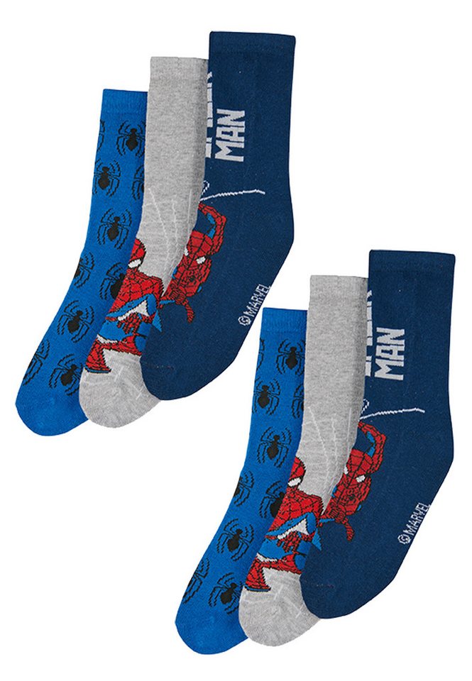 ONOMATO! Socken Spider-Man Kinder Jungen Socken 6er Pack (6-Paar) von ONOMATO!