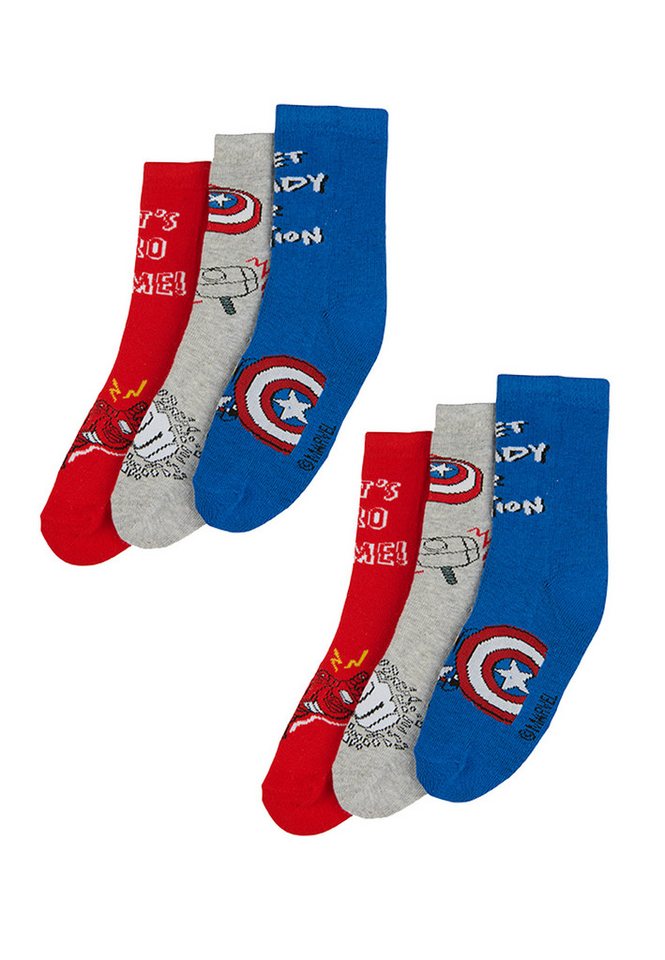 ONOMATO! Socken The Avengers Kinder Jungen Socken 6er Pack (6-Paar) von ONOMATO!