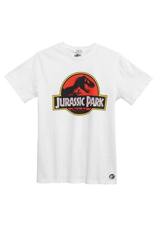 ONOMATO! T-Shirt Jurassic Park Herren T-Shirt Weiß Retro Dinosaurier T-Rex von ONOMATO!