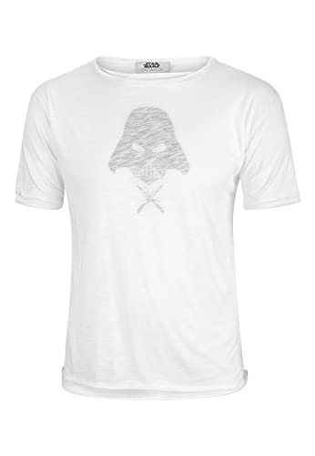 Star Wars Darth Vader Herren T-Shirt Erwachsene Kurzarm-Shirt Weiß (L) von ONOMATO!