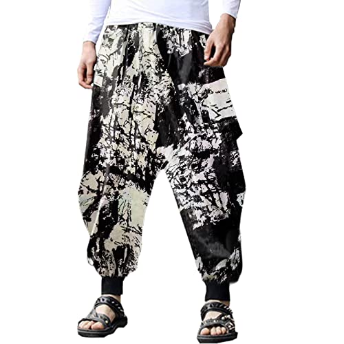 ONTTNO Herren-Hose, lockere, Dehnbare Taille, knöchellange Hose, Stil C09, Einheitsgröße ONTTNO Herren-Hose, lockere, Dehnbare Taille, knöchellange Hose, Stil C09, Einheitsgröße von ONTTNO