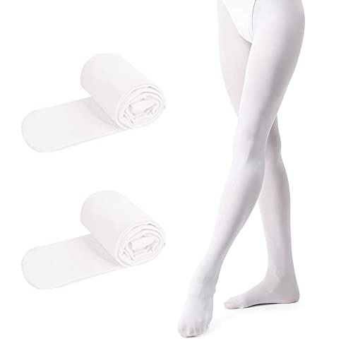 ONTYZZ Ballett Strumpfhose Mädchen und Frauen Footed Strecken Strumpfhose zum Tanzen 90 DEN Kinder Strumpfhose Ultra-Stretch Mikrofaser 2 Paar/M von ONTYZZ