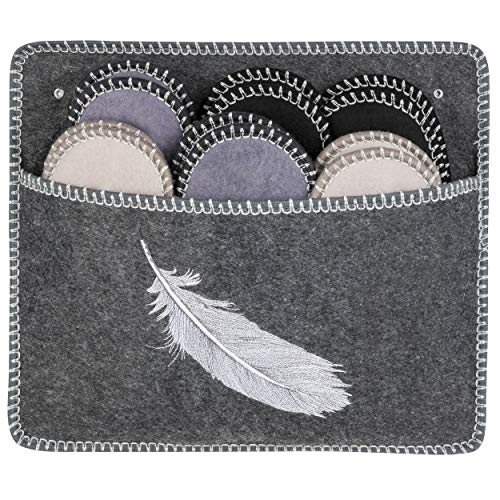 ONVAYA® ABS Gästepantoffel | Feder grau | 6er Set | Antirutsch Sohle | Hausschuhe | Filzpantoffel | Gr. 36-45 Gästehausschuh von ONVAYA