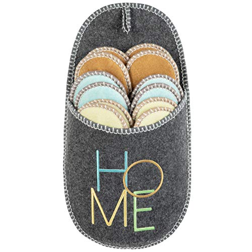 ONVAYA® ABS Gästepantoffel | Home grau | 6er Set | Antirutsch Sohle | Hausschuhe | Filzpantoffel | Gr. 36-45 Gästehausschuhe von ONVAYA