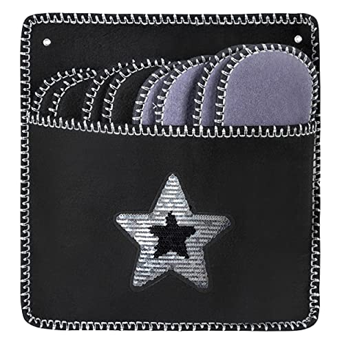 ONVAYA® ABS Gästepantoffel | Stern Wendepailletten | 4er Set | Antirutsch Sohle | Hausschuhe | Filzpantoffel | Gr. 36-45 Gästehausschuhe von ONVAYA