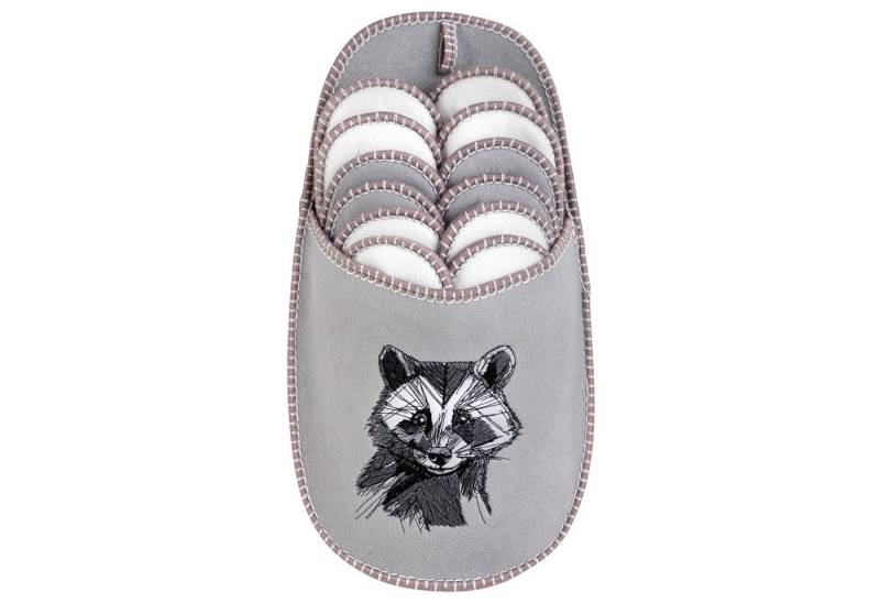 ONVAYA ABS Gästepantoffel, Waschbär, 6er Set, Antirutsch Sohle Pantoffel von ONVAYA