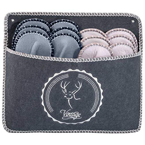 ONVAYA ABS Gästepantoffel Set Vintage Hirsch | 6er Set | Antirutsch | Hausschuhe | Pantoffel | aus Filz von ONVAYA