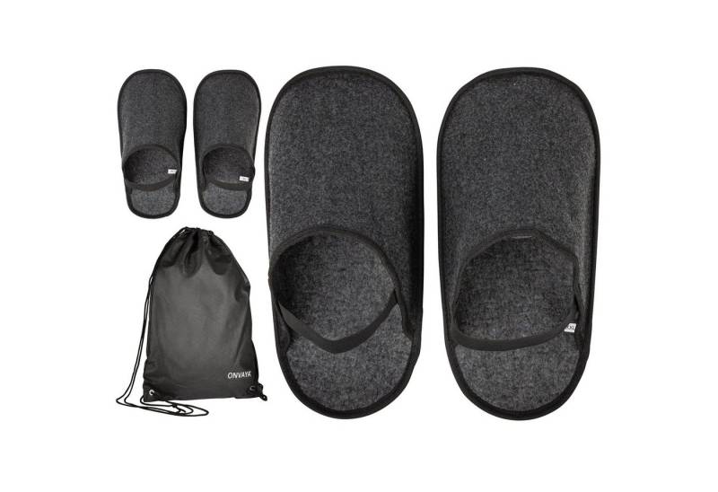 ONVAYA Handwerkerpantoffel mit Gummiband, ABS-Sohle, Museumpantoffel Hausschuh von ONVAYA