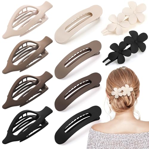 10 Stück französische flache Haarspangen für Frauen – 3 Stile, rutschfeste, flache Haarklammern, matte Haarklammern für dünnes, dickes Haar 10 Stück französische flache Haarspangen für Frauen – 3 Stile, rutschfeste, flache Haarklammern, matte Haarklammern für dünnes, dickes Haar von ONXE