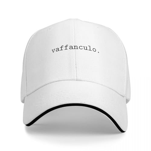 OOAXBEED Basecap Baseballkappe VAFFANCULO Italienische Sprüche Zitate Ausdrücke – Einfaches schwarzes Schreibdesign Baseballkappe Snapback Cap Sonnenhüte für Frauen Männer von OOAXBEED