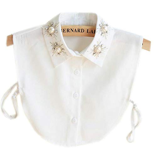 Stilvoller Perlen-Peter Pan-Kragen, abnehmbarer Halbhemd, Bluse, Dickey, Kunstkragen, Hemdkragen - Weiß - Mittel Stilvoller Perlen-Peter Pan-Kragen, abnehmbarer Halbhemd, Bluse, Dickey, Kunstkragen, Hemdkragen - Weiß - Mittel von OOCC
