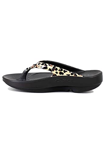 Damen-Flip-Flops aus weichem Schaum mit Leopardenmuster, Leopard, 37 EU von OOFOS