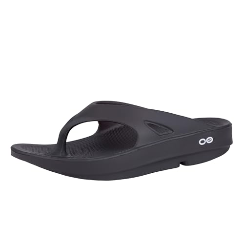 OOFOS Damen OOriginal Thong Athletic Sandalen Schwarz von OOFOS