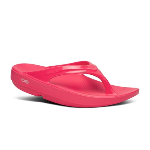 OOFOS Damen Oolala Sandale Flip-Flop, Neon Berry, 38 EU von OOFOS