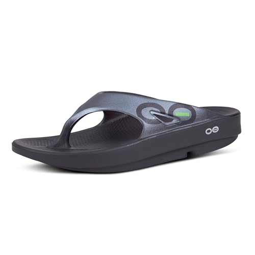 OOFOS Ooriginal Sport Sandale - Leichter Erholungsschuh - Schwarz/Graphit - EU44 von OOFOS