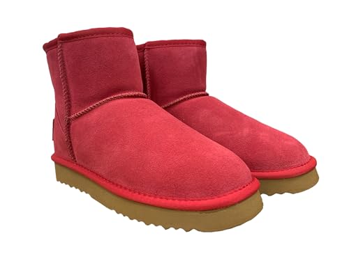 OOG Damen Lederboots mit Teddyfell Echt-Leder warm gefüttert Schnee Boots Winter Boots (OB58541-Pink, EU Schuhgrößensystem, Erwachsene, Damen, Numerisch, M, 37) von OOG, GENERATION