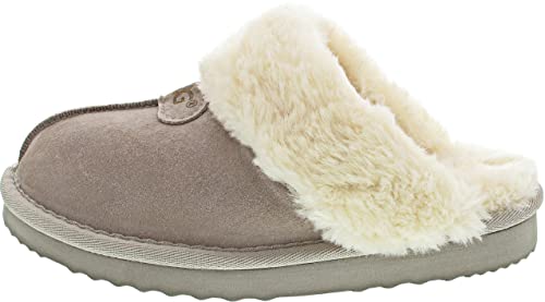 OOG Damen Hausschuhe aus Leder, Lederpantoffeln, Pantoffel Echtleder, warm gefüttertet, Indoor und Outdoor, Innen und Außern geeignet (TC06 Taupe, Numeric_37) von OOG