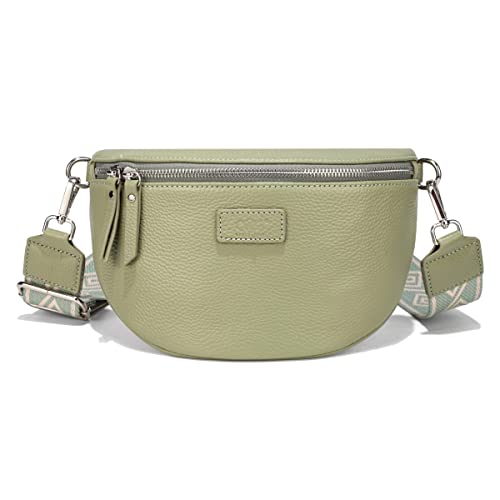 OOG Damen Kleine Umhängetasche Leder Schultertasche Handy Cross-Body Geldbörse Brieftasche in Sage von OOG