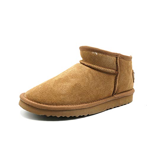 OOG Damen Lederboots mit Lammfell Echt-Leder warm gefüttert Schnee Boots Winter Boots Übergröße 42 (5889 Camel, Numeric_39) von OOG