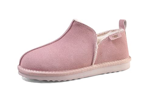 OOG Hausschuhe für Damen und für Herren, Slippers aus echtem Leder, Plüsch, warm gefüttert (2028Flamingo, Numeric_41) von OOG